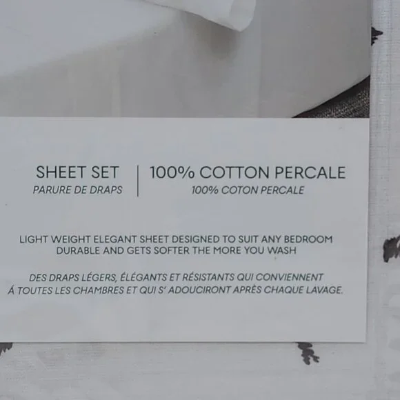 Lacoste Cotton Percale Full Sheet Set Croc Pattern Soft Breathable Material - Picture 5 of 12